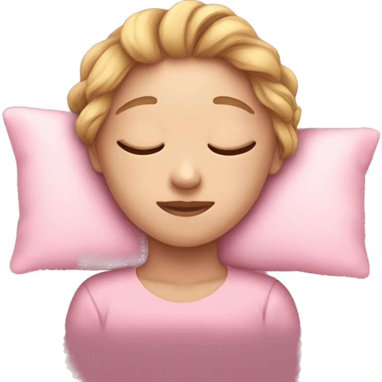 girl, sleep, pink,  emoji