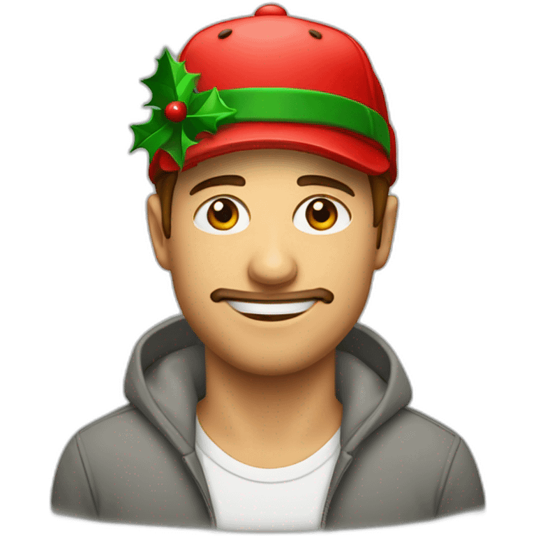 Moreno con gorra de navidad emoji