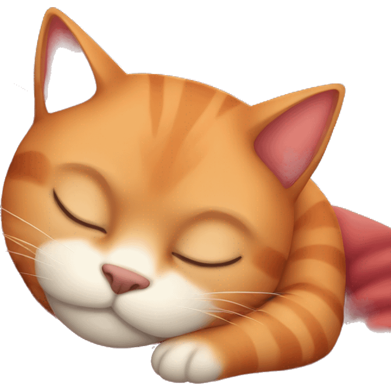 Red cat sleep  emoji