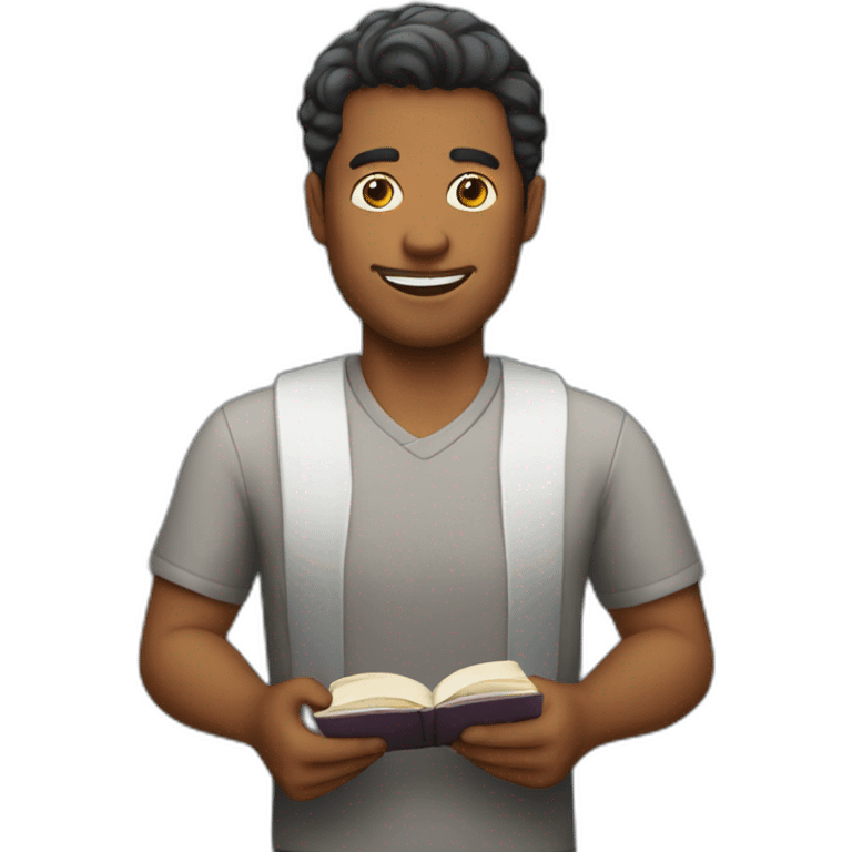 man holding a book emoji