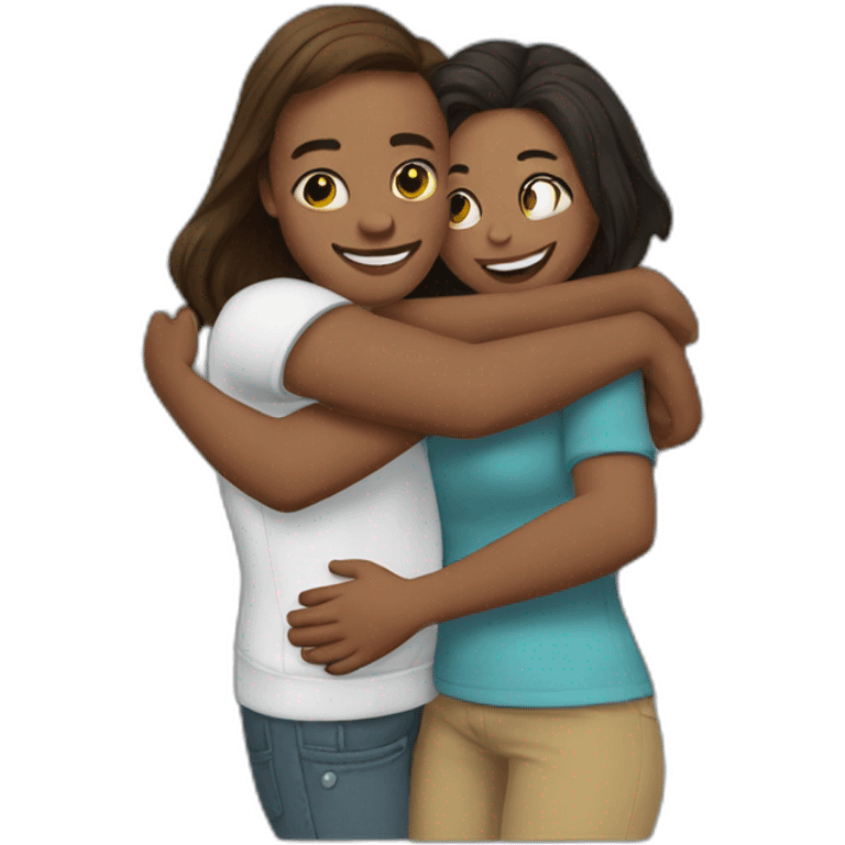 Hug with girlfriend  emoji