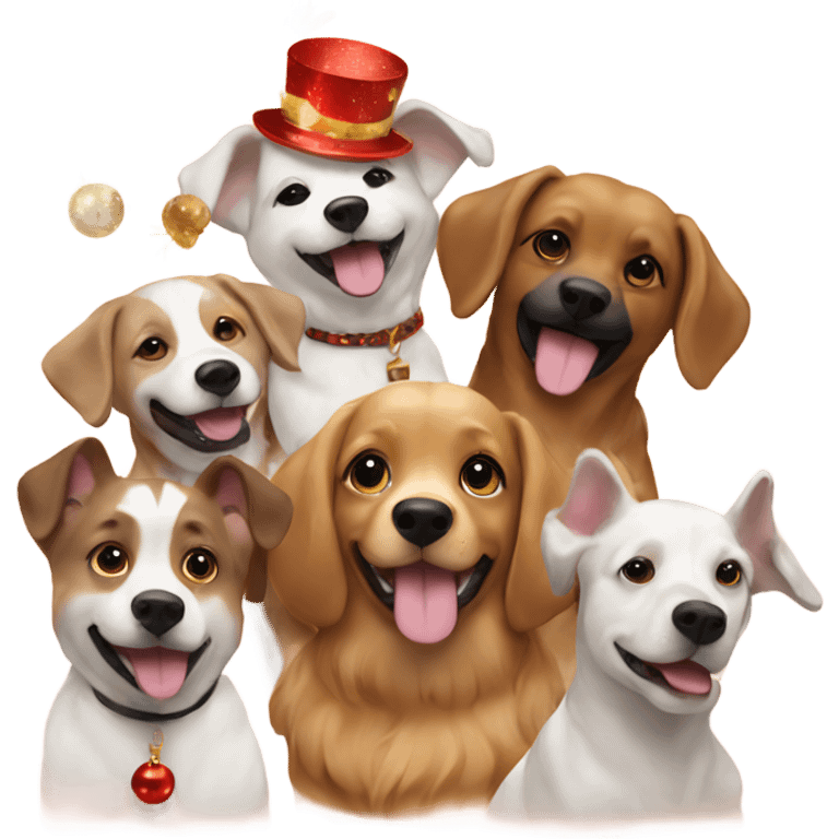 Happy New Year w dogs  emoji