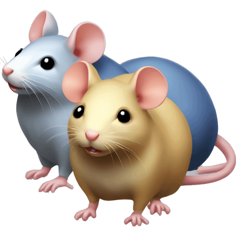 three differently colored rats gossiping emoji