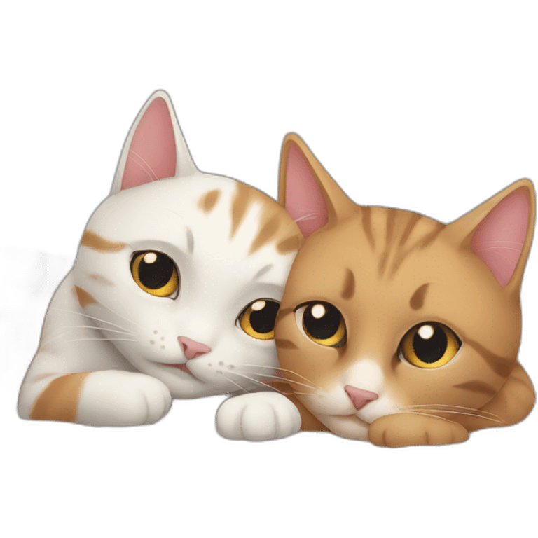 Cats cuddling emoji