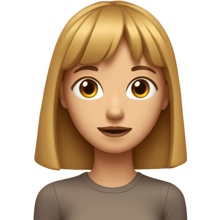 A girl with brown blonde hair bangs her head against a red wall emoji