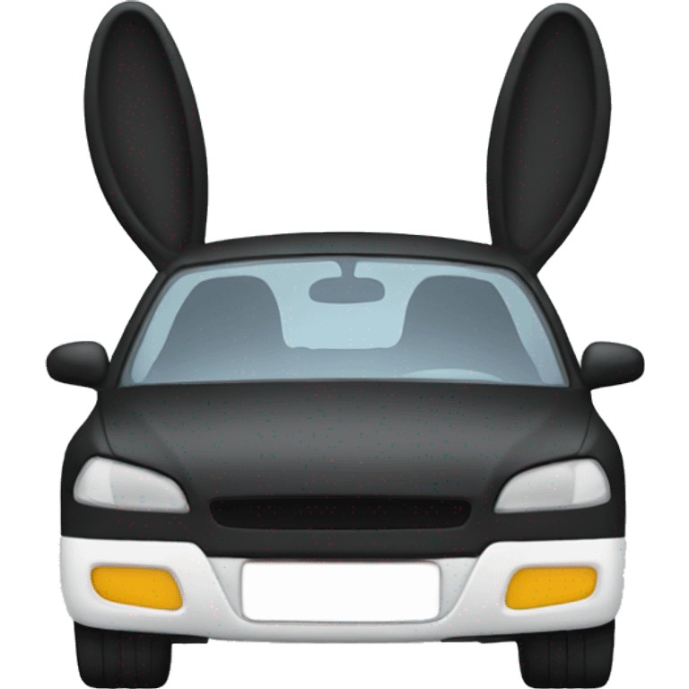 front facing car with black bunny ears  emoji