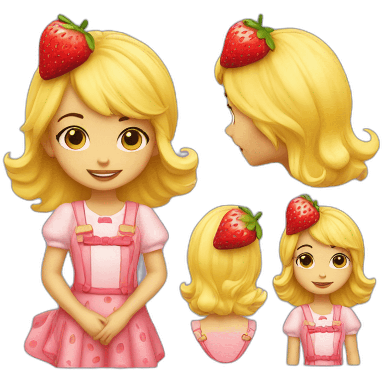 strawberry shortcake girl yellow emoji