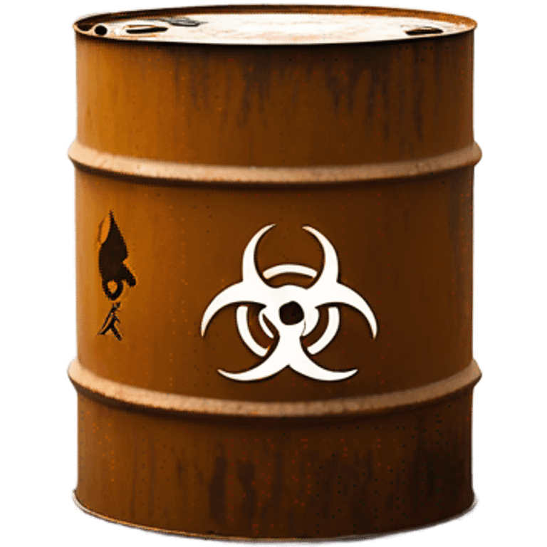 Biohazard symbol on a metal barrel emoji