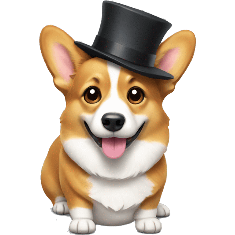 corgi with a hat emoji