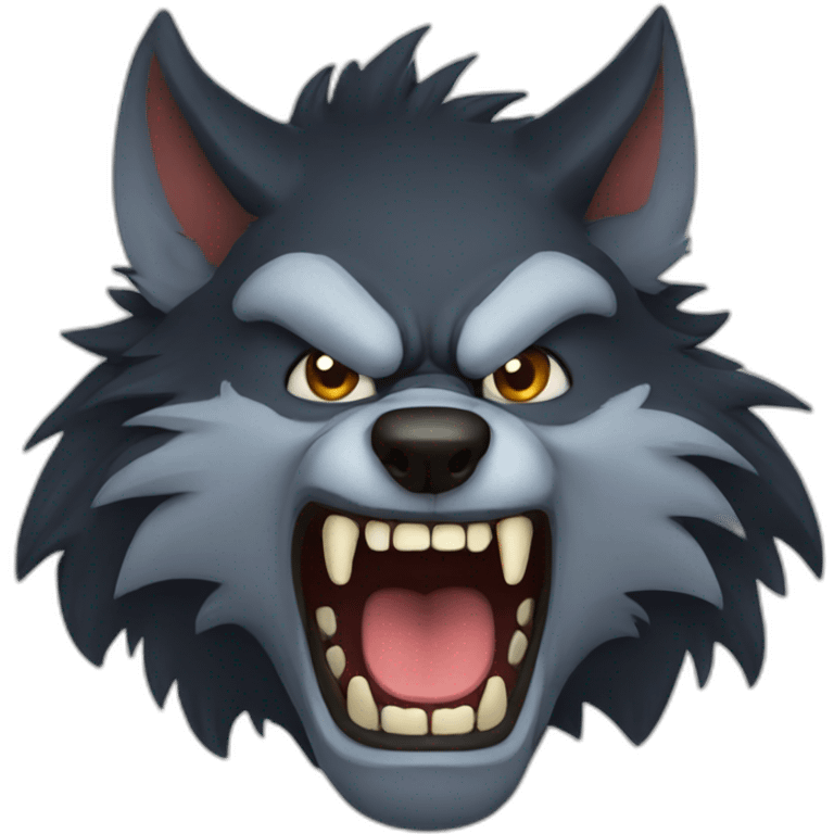 werewolf head snarling emoji