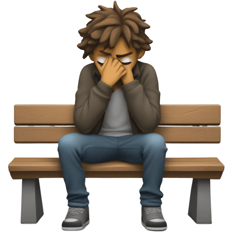 Sad and depressed boy that just broke up with his girlfriend because he only loves work emoji