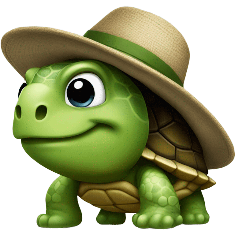 Turtle with a hat emoji