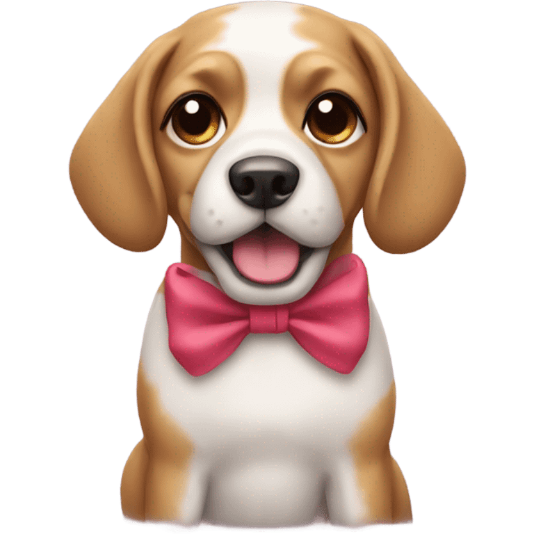 Dog wearing a bow emoji