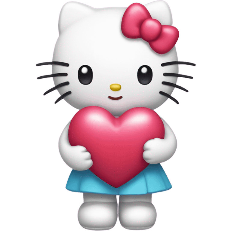 hello kitty with heart emoji