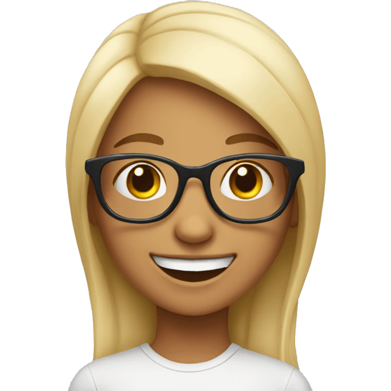 happy girl with glasses emoji