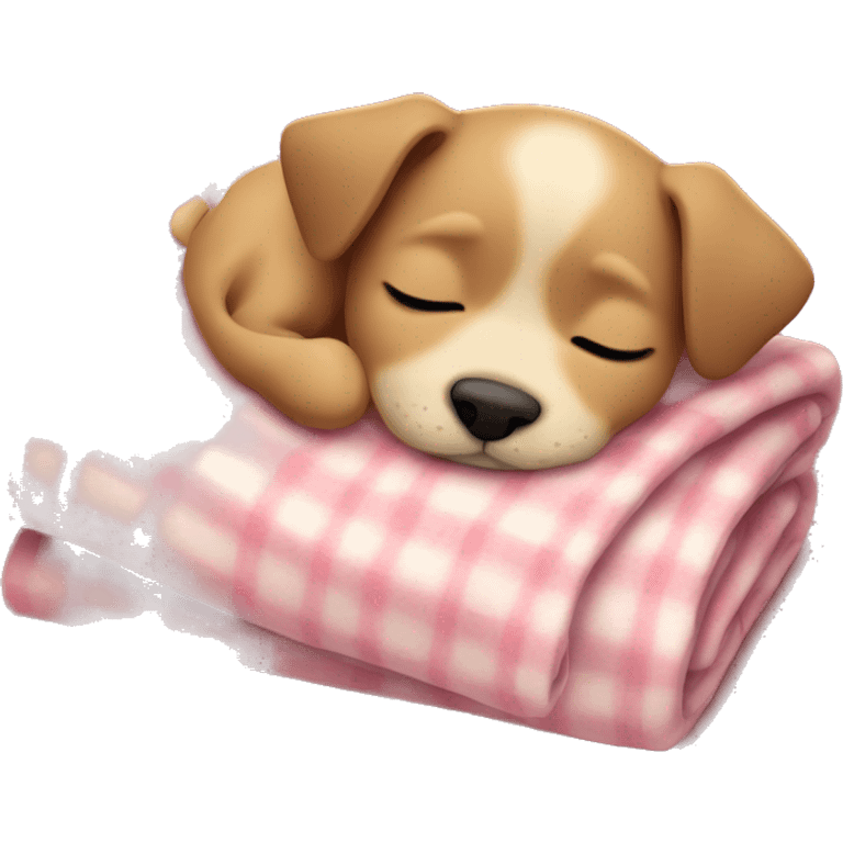 Puh puppy sleeping with a blanket  emoji