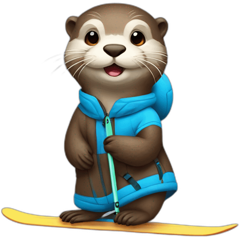 cute otter deguised as a skier emoji