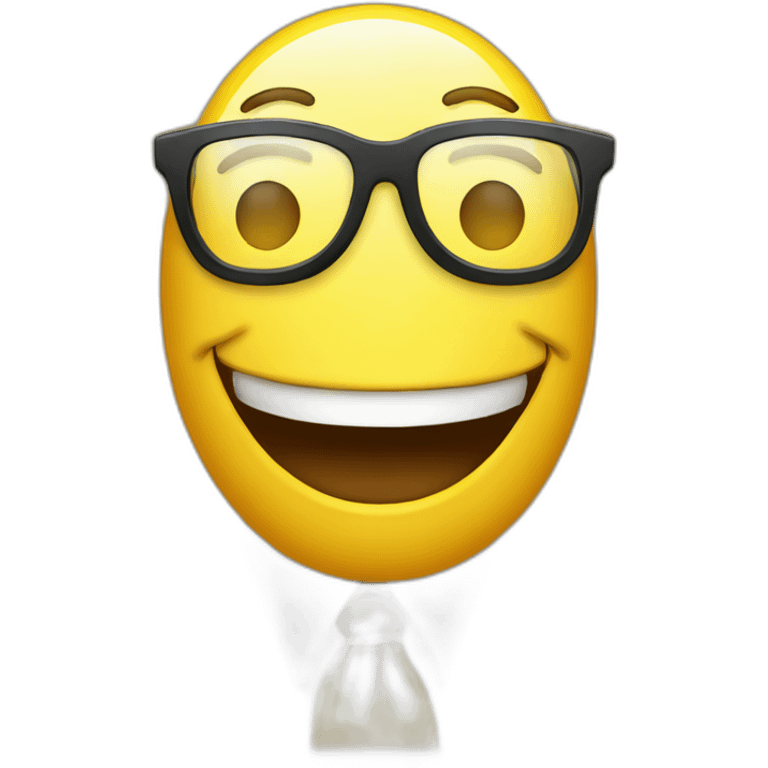 A smiling yellow Smiley with a necktie and Glases emoji