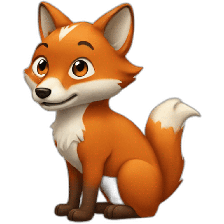 renard qui dit salut emoji