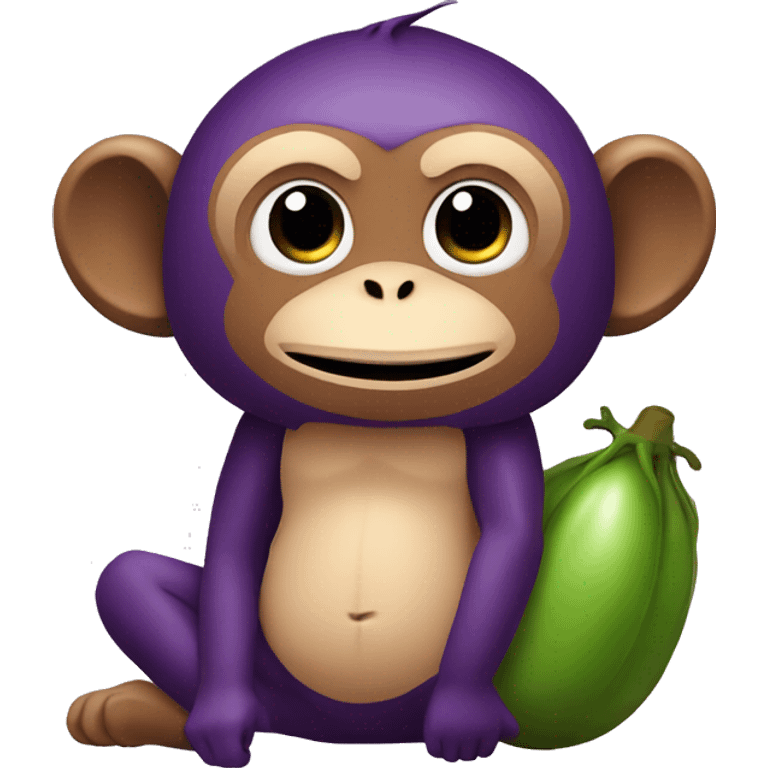 Monkey with eggplant emoji