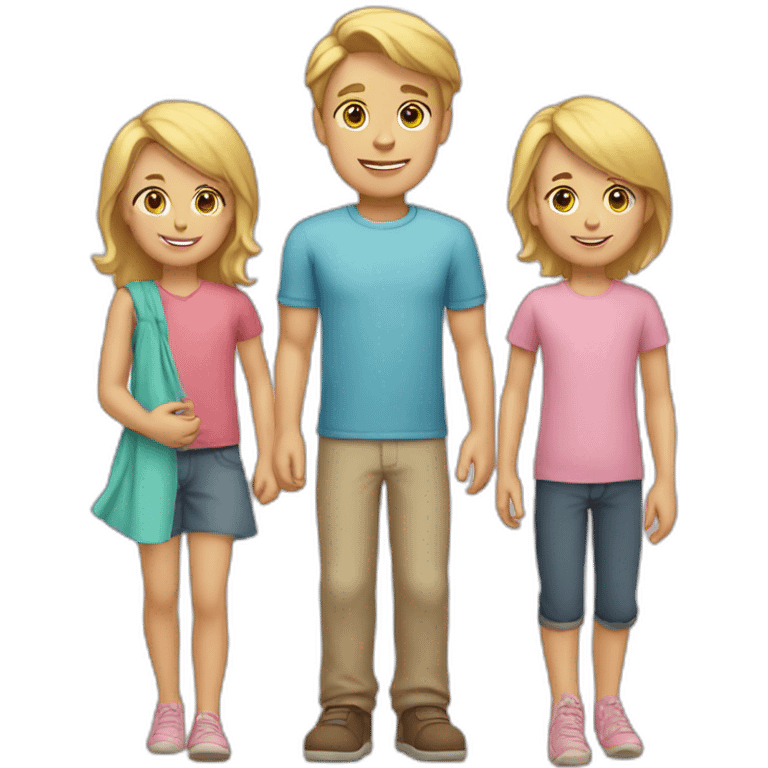 blond man with four children emoji