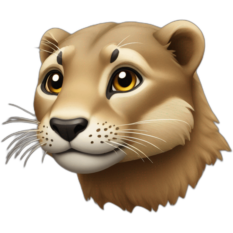 Loutre sur un lion emoji