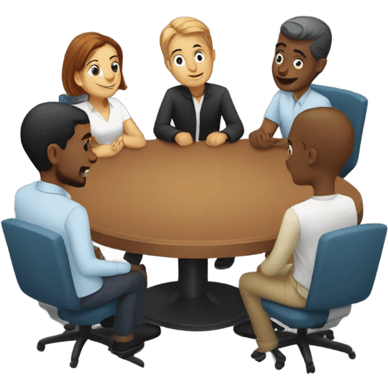 6 people sitting at a round table emoji