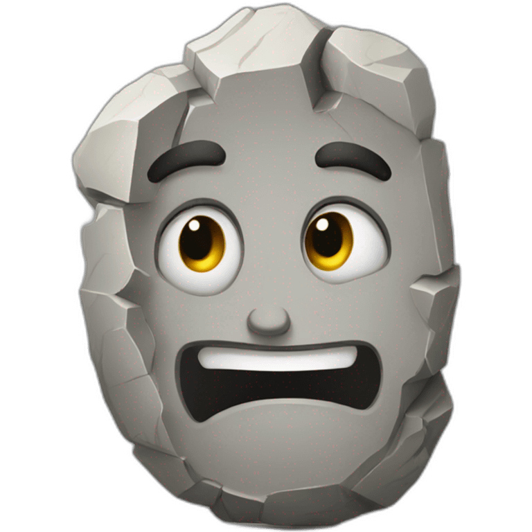 A stressed stone  emoji