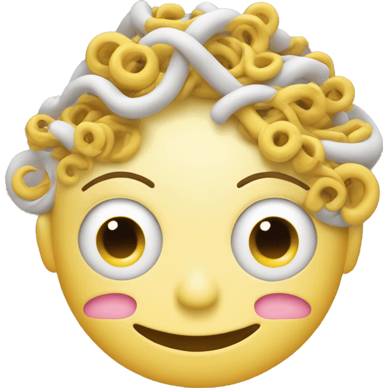 Smiley face with spiral eyes getting head massage emoji