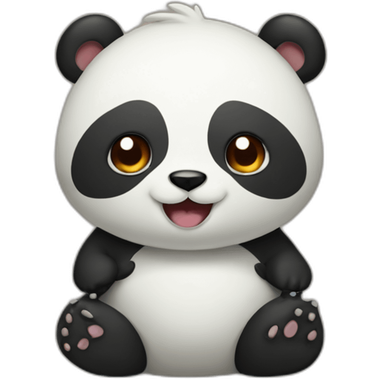 A panda bear mixed with a dino emoji