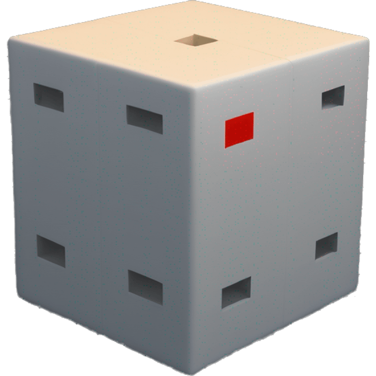 Create an emoji of a cube-shaped object with multiple number 0 and 1 displayed on its surfaces, representing a matrix or data grid. emoji