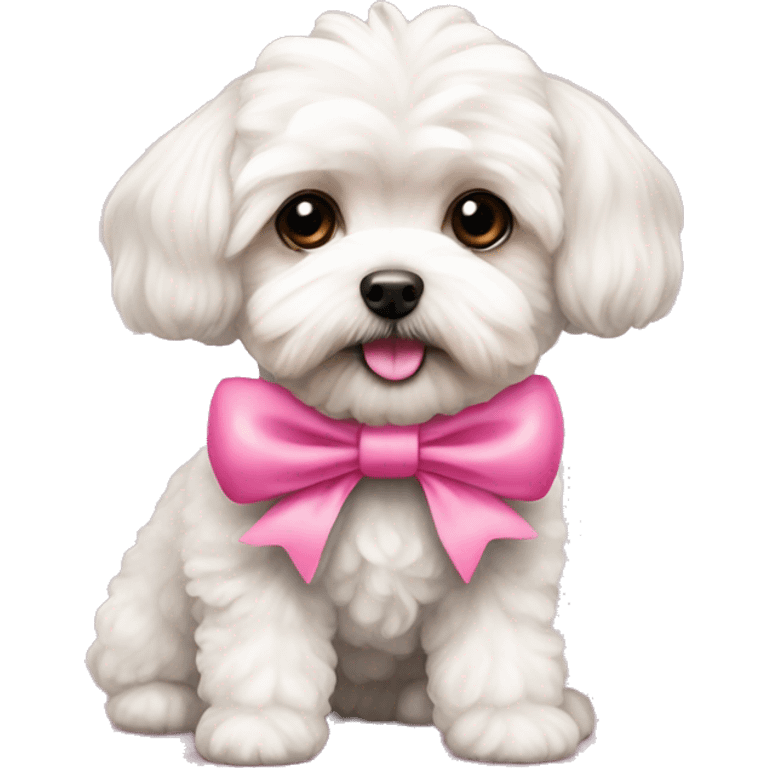 Maltipoo with pink bow emoji