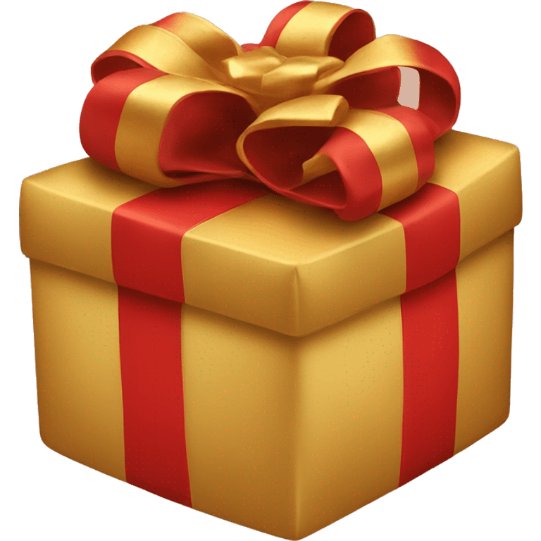 red and gold wrapped present emoji