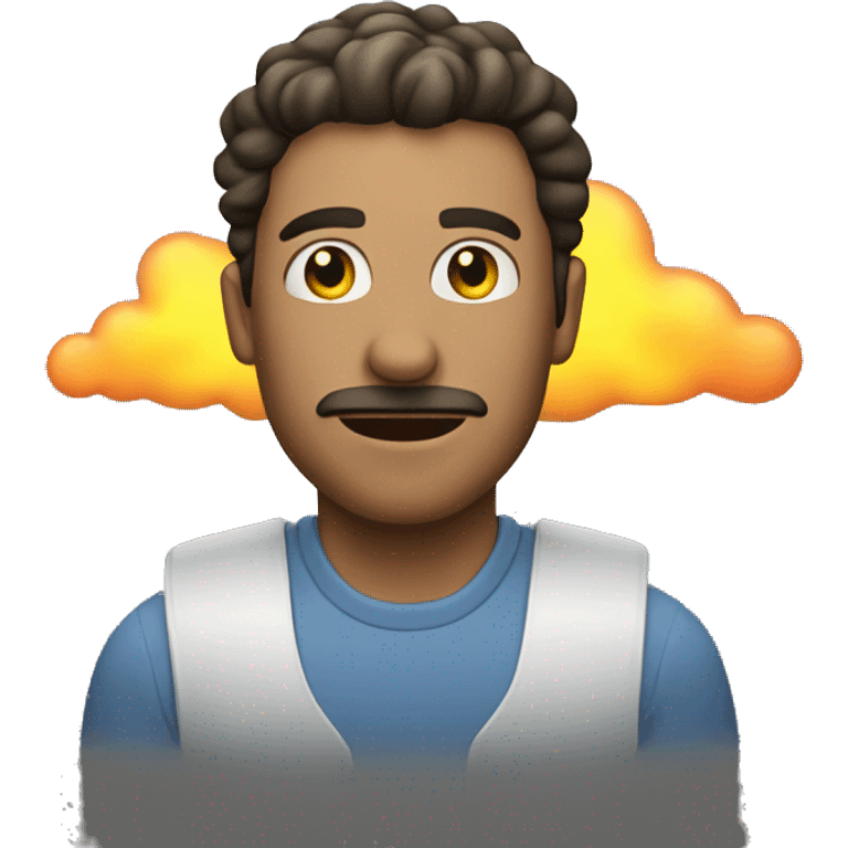 Man with gas cloud behind him  emoji