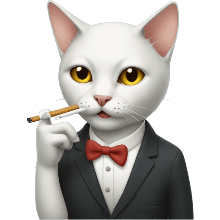 Cat smoking a cig emoji