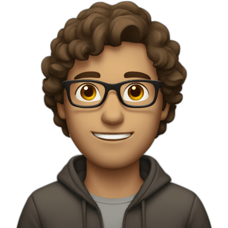 brown haired man with glasses emoji