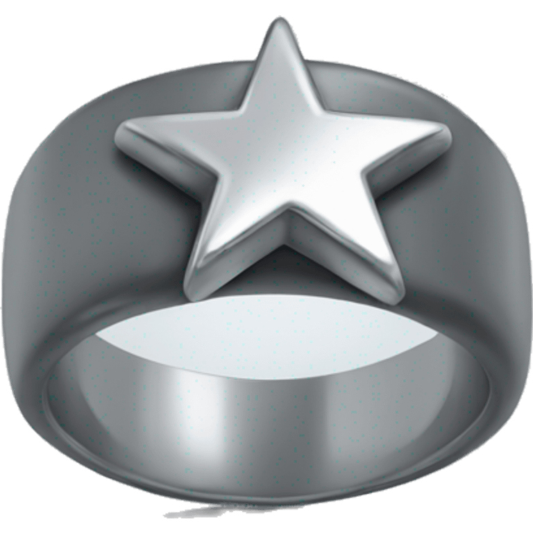 Silver ring with a chunky star emoji