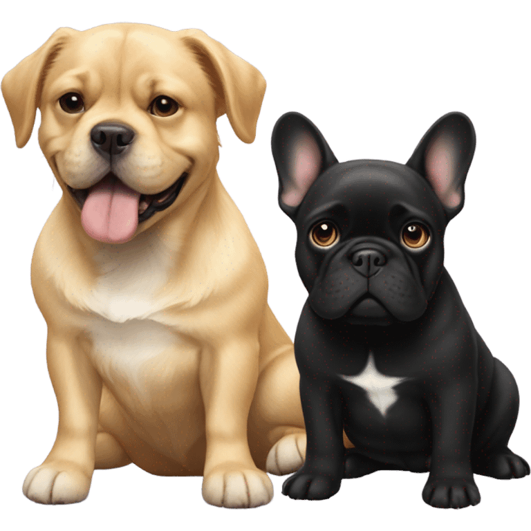 Black frenchie and golden retriever  emoji