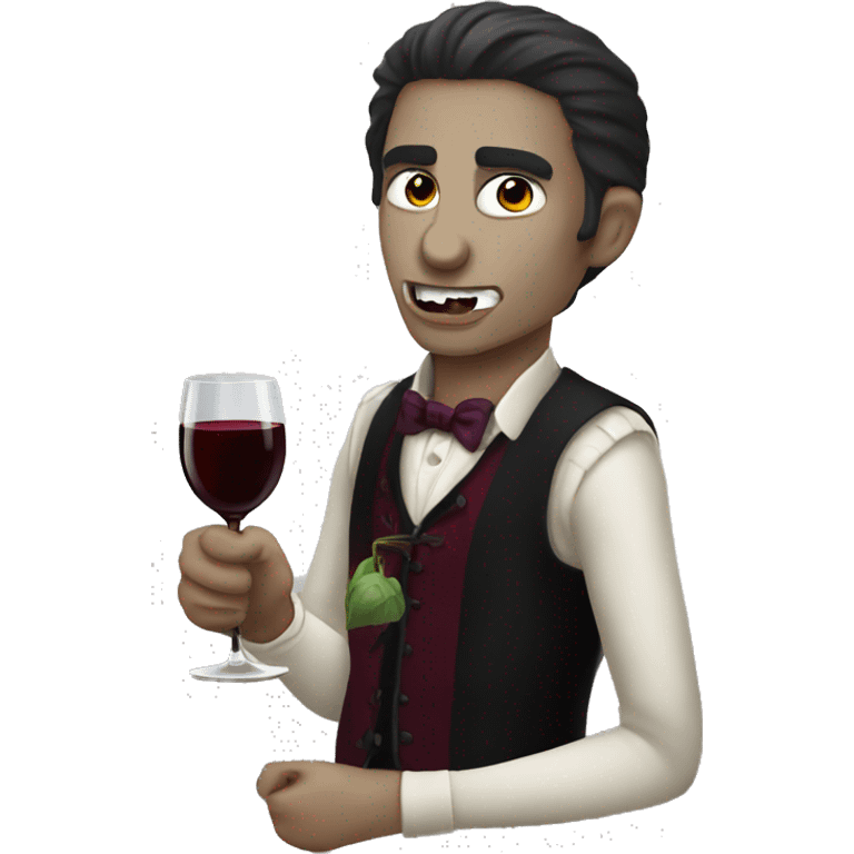 vampie drinking wine emoji