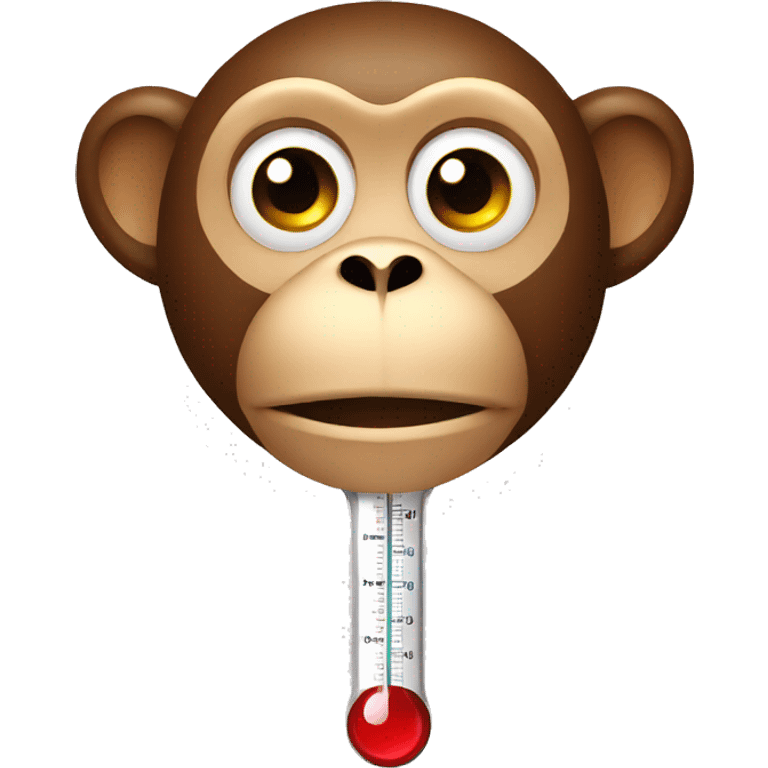 monkey face with thermometer emoji