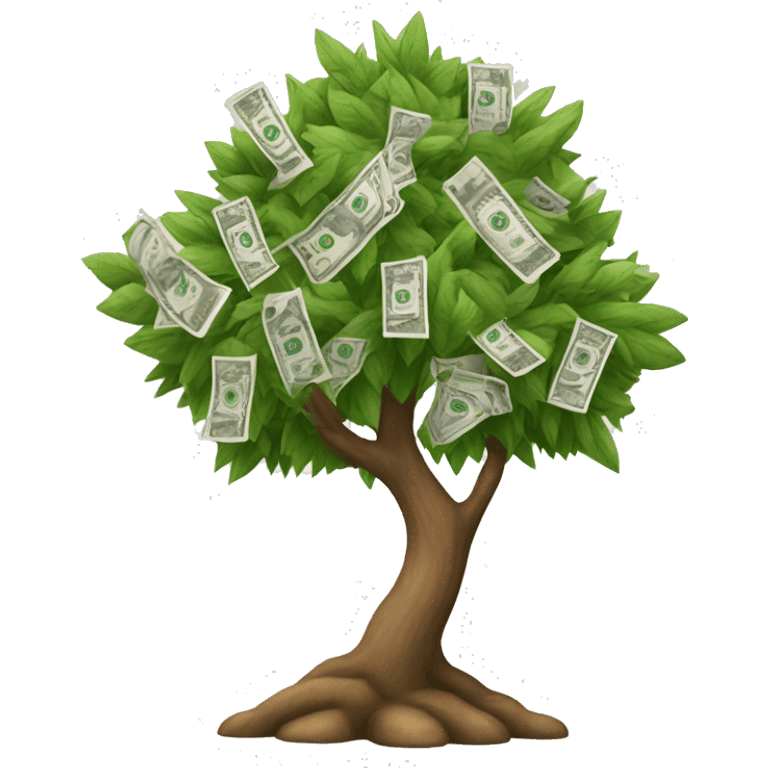 Árbol con hojas de billetes  emoji