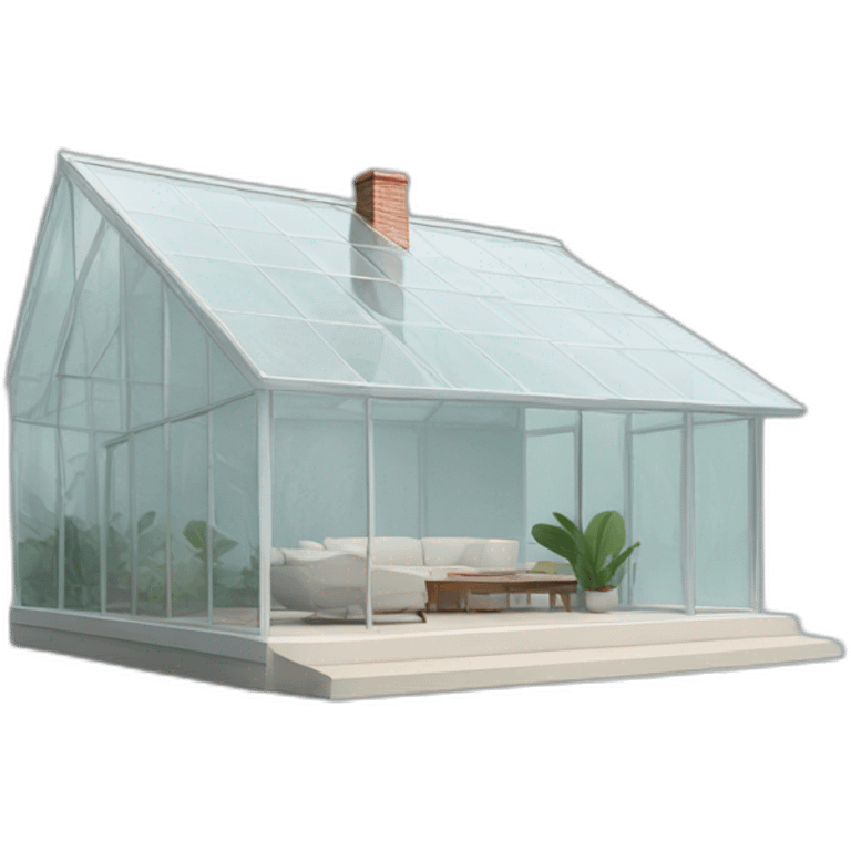 minimalistic glass house emoji