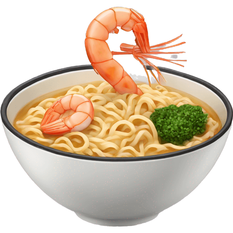 Ramen with shrimp emoji