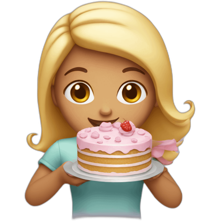 girl holding a cake  emoji