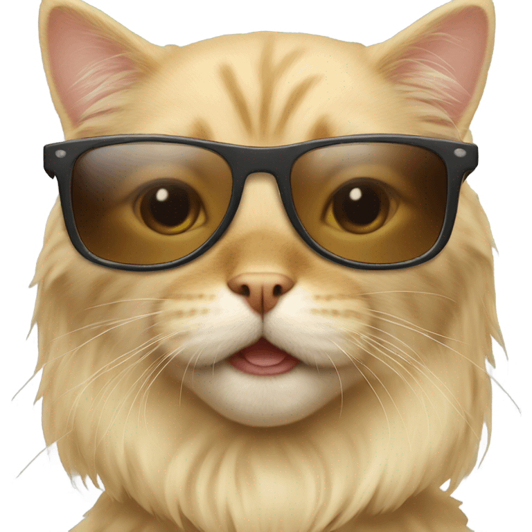 Blonde cat wearing sunglasses riding a dog emoji