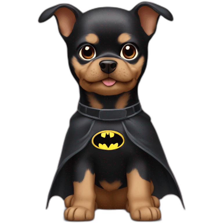 Dog puppie Yorkshire with Batman Costume emoji