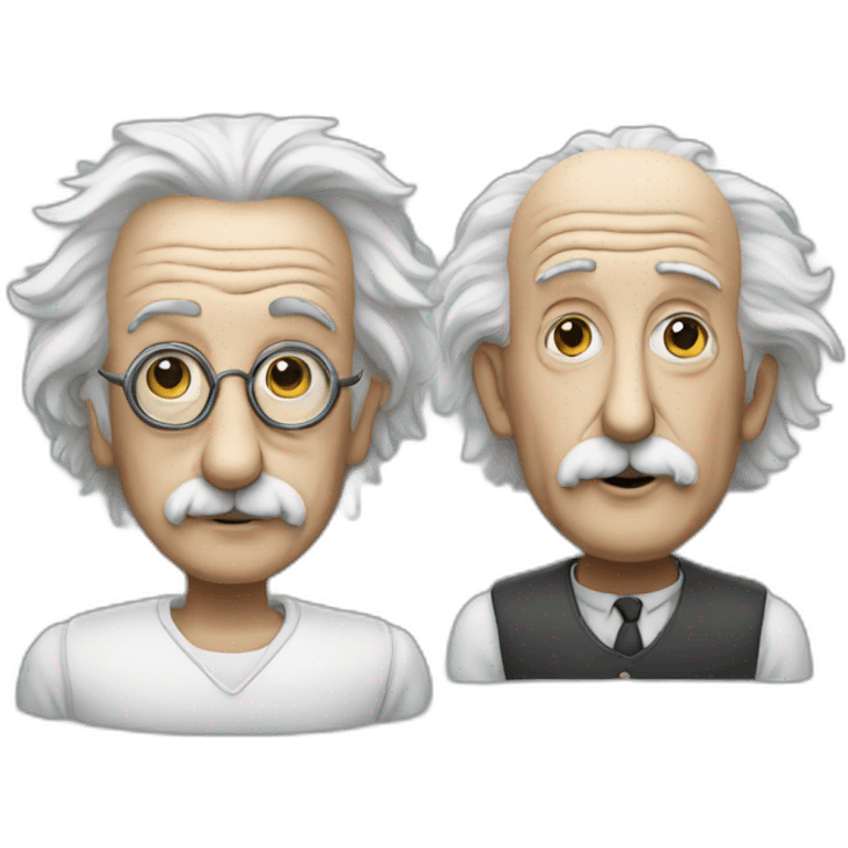 einstein and a robot emoji