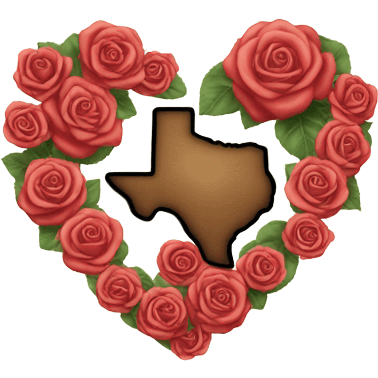 Heart with Texas. Nd roses emoji