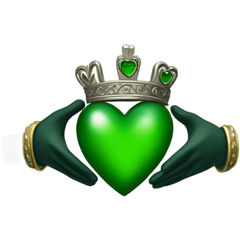 Claddagh with green heart emoji