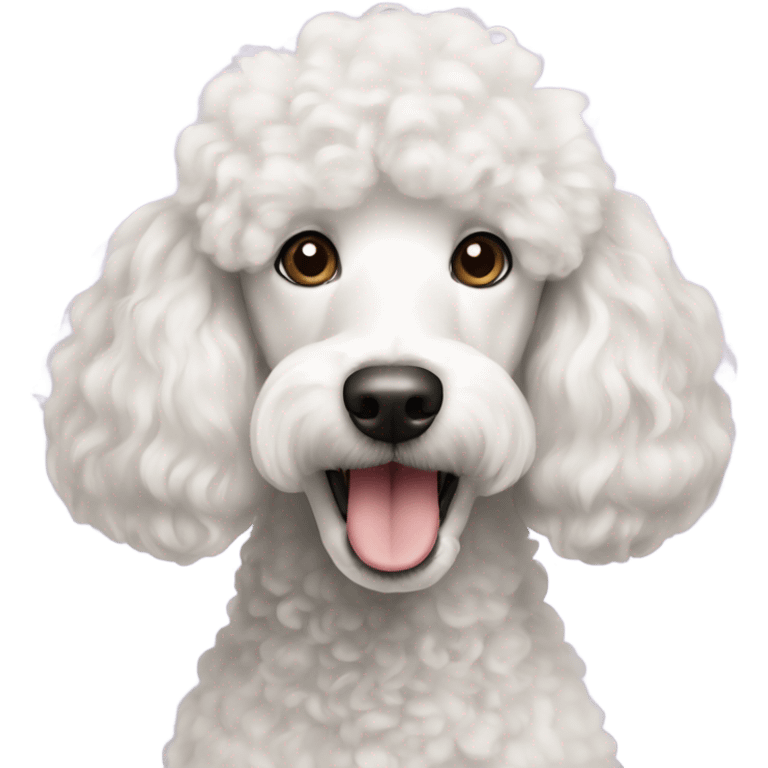 White mix poodle dog emoji